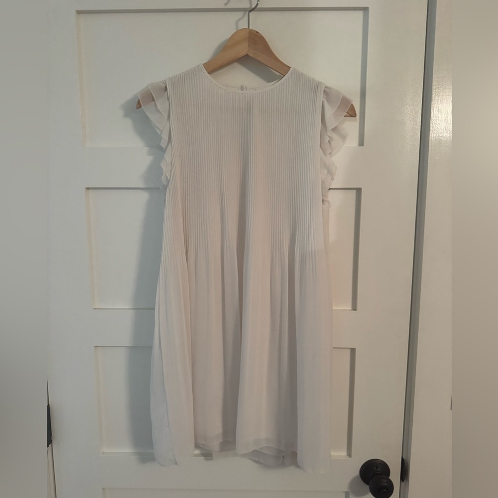 Wilfred White Dress with Ruffle Sleeves